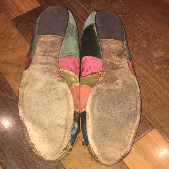 Coach Size 9 1/2 Patchwork Velvet Flats - Picture 4 of 6